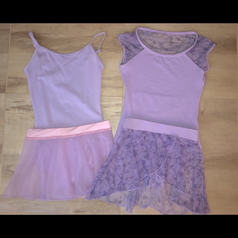 2 Lavender Leotards w/ skirts.